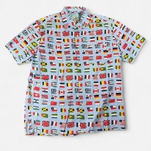 Robert Graham Flag AOP Short Sleeve‎ Button Up Size XL